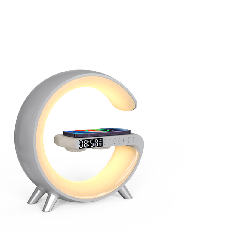 Світлодіодний світильник з бездротовою зарядкою для телефону, колонкою і будильником Užsisakykite Trendai.lt 5