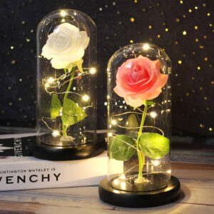 Світлова троянда в скляній декоративній лампі Užsisakykite Trendai.lt 21