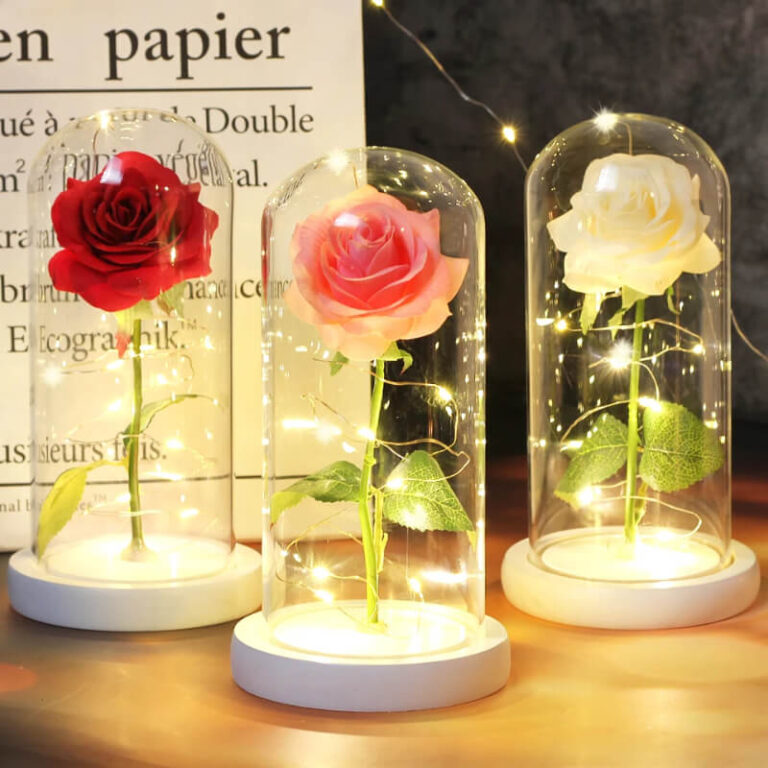 Світлова троянда в скляній декоративній лампі Užsisakykite Trendai.lt 6