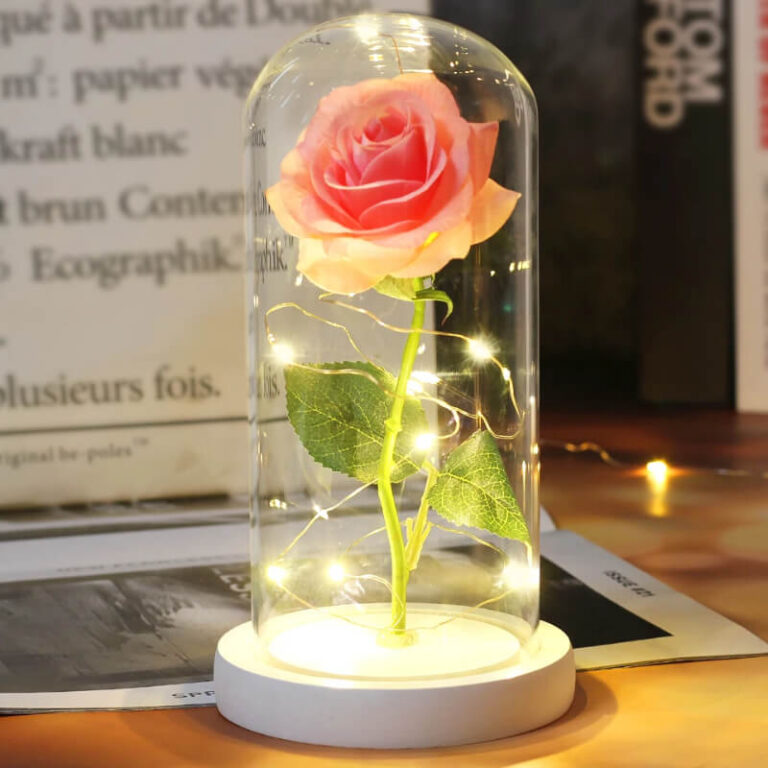 Світлова троянда в скляній декоративній лампі Užsisakykite Trendai.lt 12