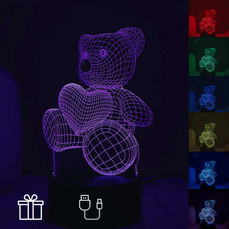 Нічна лампа з ефектом ведмедика 3D і дистанційним керуванням Užsisakykite Trendai.lt 6
