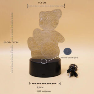 Нічна лампа з ефектом ведмедика 3D і дистанційним керуванням Užsisakykite Trendai.lt 16