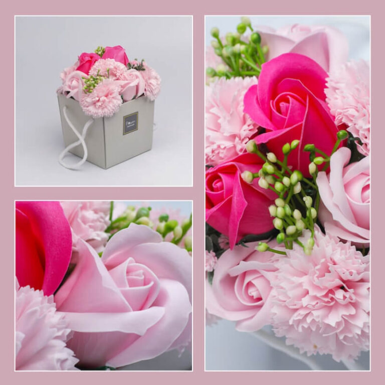 Ароматний букет з мильних троянд і гвоздик в коробці Užsisakykite Trendai.lt 5